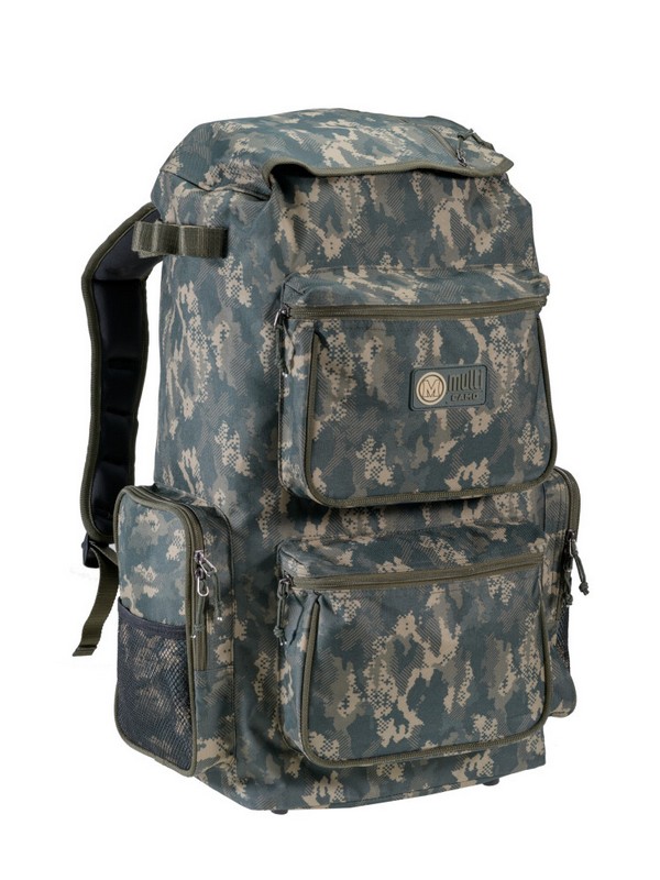 Batoh Mivardi Multi Camo.Rybářské batohy se speciální konstrukcí, exkluzivně vyvinutou v ČR.Jsou vhodné pro přepravu teleskopických prutů s navijáky a přichycení jednoduché stoličky.