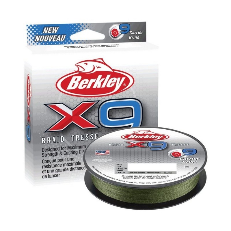 Berkley X9 Braid Low Vis Green je velmi jemná pletená šnůra vyrobená ze 100% PE vláken.Přidáním devátého vlákna se zvýšila pevnost a spolehlivost této šňůry.Mimořádná jemnost a daleké odhozy řadí Berkley X9™ Braid na první místa na žebříčku pletených šňůr. - 9 vláken - perfektní kulatost - výjimečně hladká a tichá - super pevná - extrémně odolná - dlouhé a rychle hody - 100% PE vlákna - silná a mimořádně oděruvzdorná - pro sladkovodní i mořský rybolov Parametry : Barva : Fluro Green Průměr : 0,06mm Nosnost : 6,4kg Návin : 150m