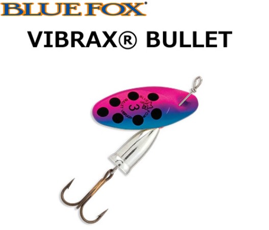Rotační třpytky Blue Fox Vibrax Bullet jsou navrženy pro lov v hlubších a rychleji proudících vodách, kde běžná třpytka nestačí. Díky své konstrukci je o 30 % těžší než Vibrax Original, což umožňuje delší náhozy a přesné vedení i v silném proudu.