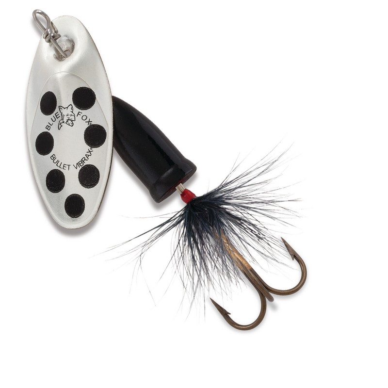 🎣 Blue Fox Vibrax Bullet Fly SBB – rotační třpytka s peřím a silnými vibracemi. Blue Fox Vibrax Bullet Fly kombinuje osvědčenou konstrukci modelu Bullet s atraktivním peřím na háčku, které zvyšuje účinnost i při pomalejším vedení.