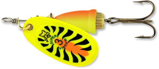 Blue Fox Vibrax Fluorescent FT je zvuková rotační třpytka s listem ve tvaru oválu.Tvar listu ji předurčuje pro lov pomalejší rychlostí, do hloubky klesne pouze při velmi pomalém vedení.