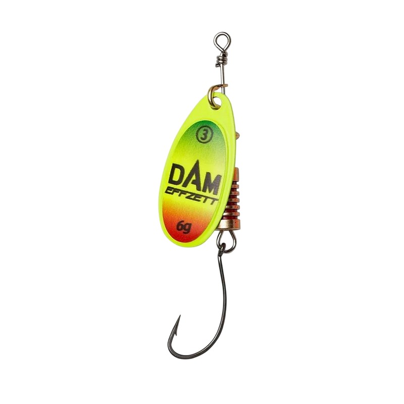 🎣 Jednoháčková rotační třpytka s vyváženou rotací. Rotační třpytky DAM Singlehook využívají jednoháček, který snižuje riziko uváznutí a zároveň umožňuje šetrnější vyháčkování ryby. Díky přesnému tvaru listu drží stabilní rotaci v pomalém i rychlejším vedení. Kovové tělo, vyvážená osa a kvalitní háček zajišťují spolehlivý chod na potocích, řekách, jezerech i klasických rybnících – zkrátka všude tam, kde potřebuješ univerzální rotační třpytku s jistým chodem.
