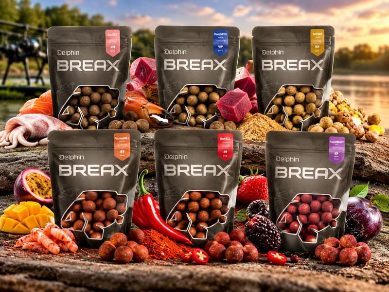 Boilies Delphin BreaX – různé příchutě