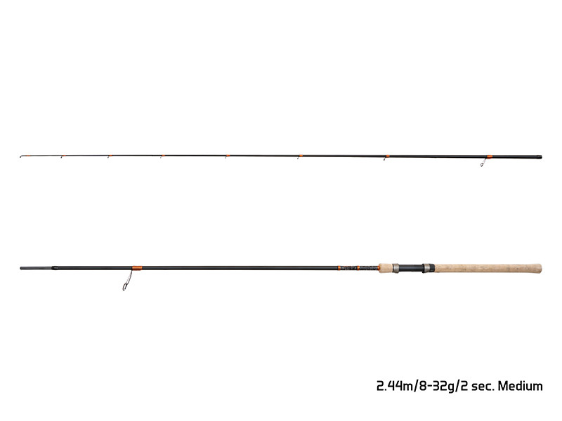 Delphin Corx Spin Medium 244 cm 8-32 g - lehký, citlivý a cenově dostupný přívlačový prut s korkovou rukojetí.