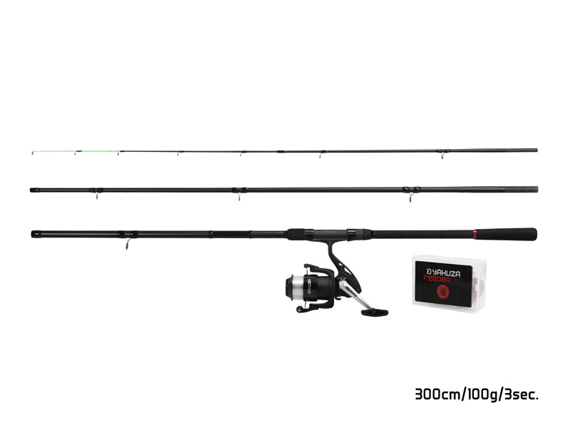 Delphin Feederový set YAKUZA - set s prutem, navijákem, vlascem a method výbavou.