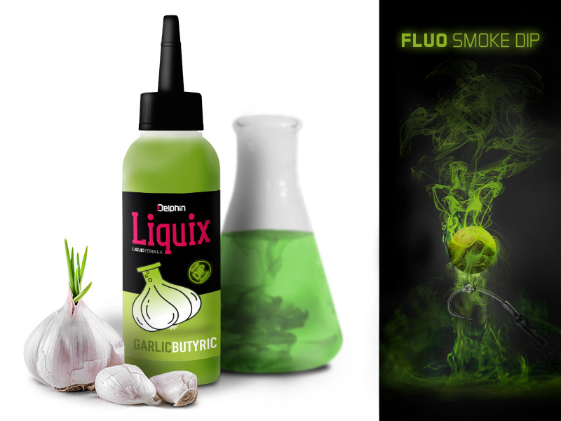 Fluo dip Delphin D Snax LiquiX 100ml_Česnek-Butyric