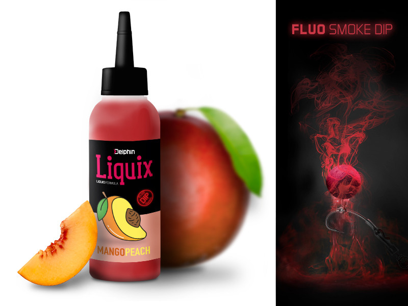 Fluo dip Delphin D Snax LiquiX 100ml_Mango-Broskev