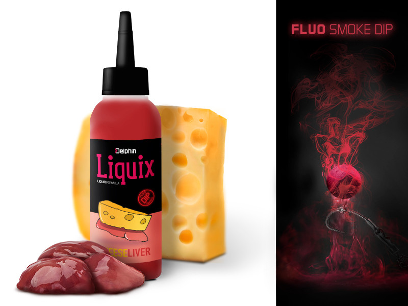 Fluo dip Delphin D Snax LiquiX 100ml_Sýr-Játra