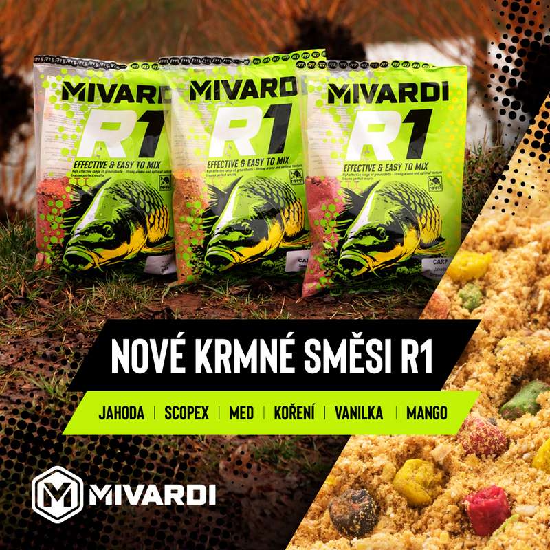 🎯 Hledáte skutečně účinné krmivo pro rybolov? Nové krmné směsi Mivardi R1 jsou výsledkem 20 let zkušeností a vývoje – navržené pro maximální účinek a snadné použití. Jsou ideální pro: 🎣 methodfeeder, feeder, plavanou i kaprařinu, ať už je použijete do krmítek nebo pro vnadění rukou.