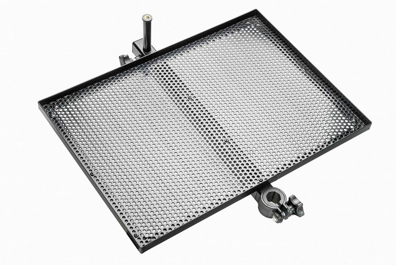 Praktické velké plato k sedačce nebo křesílku na položení misek s návnadou a nástrahou. Pasující na nohu/adaptér o průměru 25 nebo 36 mm.
