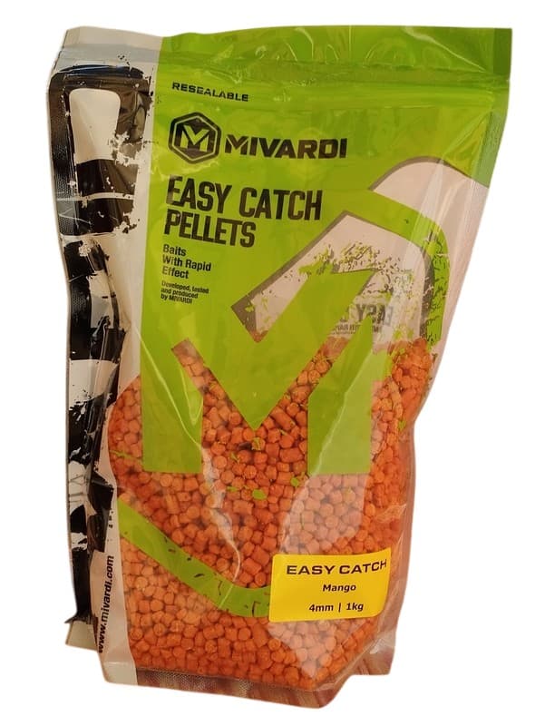 Mivardi Pelety Rapid Easy Catch Mango 4 mm – mango pelety vhodné do PVA punčoch a sáčků pro rychlé krmení.