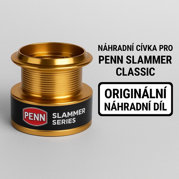 Náhradní cívka pro naviják PENN Slammer Classic. Originální náhradní cívka určená pro navijáky řady PENN Slammer. Zajišťuje stoprocentní kompatibilitu a spolehlivý výkon.
