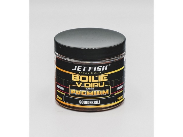 Jet Fish Boilie v dipu Premium clasicc Squid/Krill