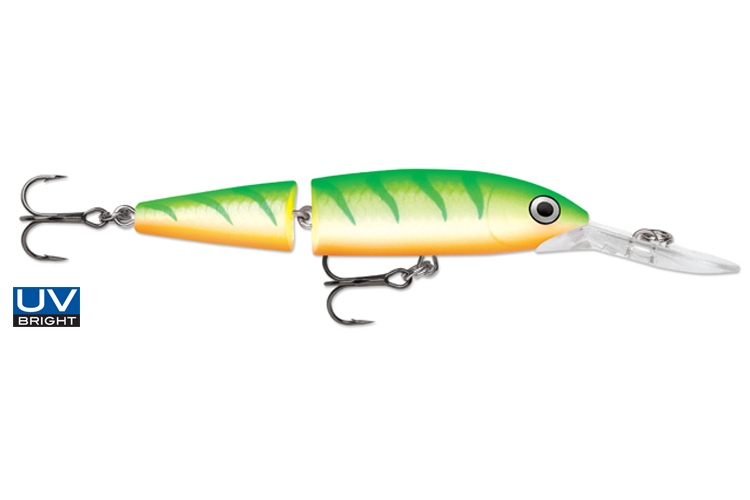 Rapala Jointed Deep Husky Jerk 08 GTU je dvoudílný zvukový wobler s výrazným chodem. Plastové tělo, neutrální schopnost plavání, efektní barvy. Tato nástraha je mimořádně účinná při pomalém vedení za chladnějšího počasí, díky přesnému vyvážení dokáže ustrnout při zastavení navíjení.