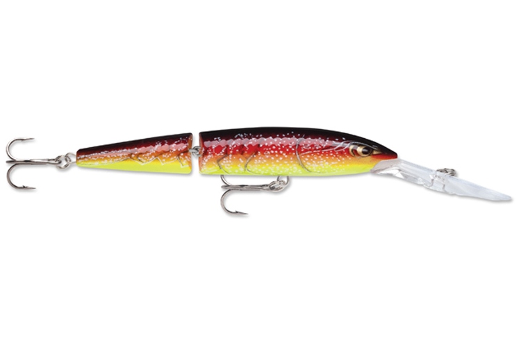 Rapala Jointed Deep Husky Jerk 12 RFCW je dvoudílný zvukový wobler s výrazným chodem. Plastové tělo, neutrální schopnost plavání, efektní barvy. Tato nástraha je mimořádně účinná při pomalém vedení za chladnějšího počasí, díky přesnému vyvážení dokáže ustrnout při zastavení navíjení.