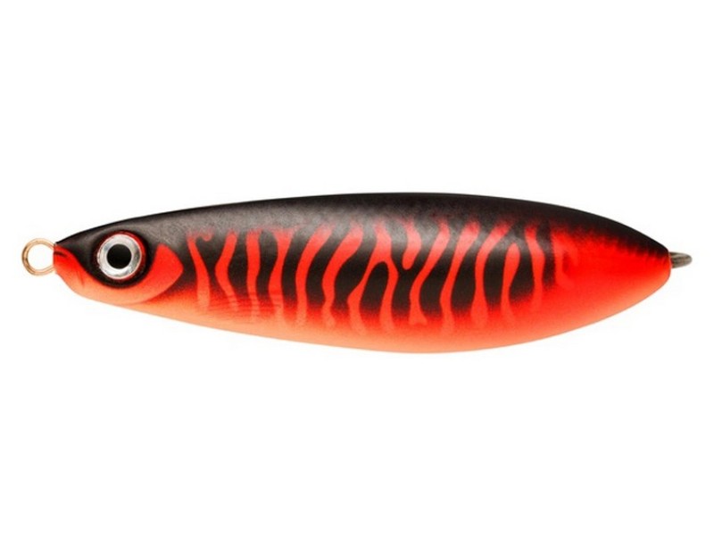 🐟 Rapala Rattlin’ Minnow Spoon 08 MBRU - Matte Black Red UV – zvuková třpytka pro lov v zarostlých vodách. Třpytka s nezaměnitelným charakterem, která kombinuje siluetu rybky s akcí klasické plandavky. Široký, nepravidelný pohyb vytváří výrazné záblesky a provokuje dravce i v husté vodní vegetaci.