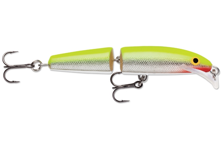 Rapala Scatter Rap Jointed Základem wobleru je legendární balsové tělíčko s nořítkem Scatter Lip.Povrch tělíčka je opatřen klasickou RAPALA fólií, malovanou strukturou, nebo fólií s metalickou úpravou. Nástraha je vybavená trojháčky VMC z černého niklu. Každý kus je ručně odladěn a testován v nádrži.