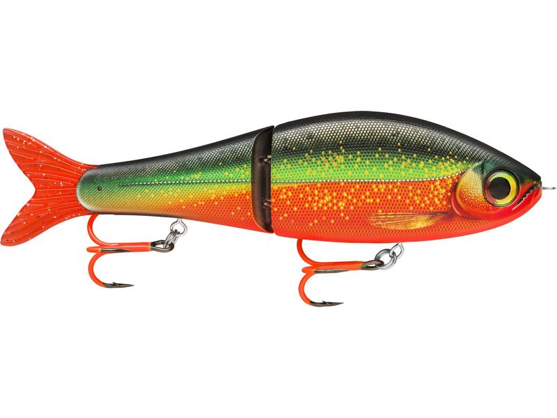 🐟 Rapala Super Shadow Rap Glide Painted Hook 11 PRNH – kloubový wobler s nastavitelnou hloubkou a realistickým pohybem. Řada Super Shadow Rap Glide Painted Hook představuje moderní kloubové woblery pro lov velkých štik a dalších dravců. Dvoudílné tělo vytváří pomalý, plynulý „glide“ pohyb, který napodobuje zraněnou rybku a vyvolává instinktivní útoky. Pomocí inovativního Screw Diver Systemu (SDS) lze snadno upravit hmotnost a tím i hloubku vedení nástrahy – stačí wolframové závaží jednoduše přišroubovat nebo odejmout. Každý kus je ručně laděn a testován, dodává se s náhradním ocasem a 5 g SDS závažím. Wobler je osazen otočnými trojháčky VMC® 4551 UV s UV nátěrem pro maximální odolnost a spolehlivý zásek. Každá barevná varianta je osazena UV háčky v odpovídající barvě těla, což zvyšuje atraktivitu wobleru a viditelnost při lovu. Více na www.fidr.cz