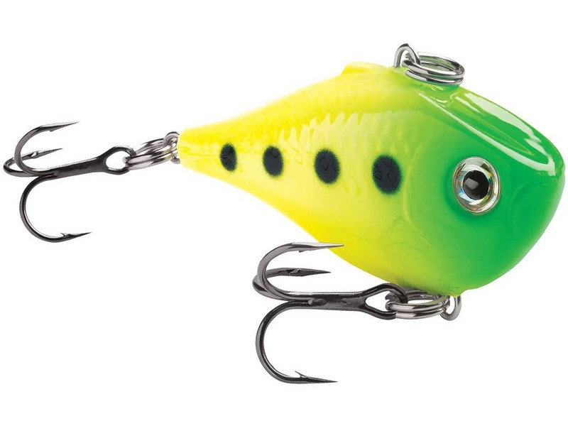 Rapala Ultra Light Rippin Rap. Potápivá bezlopatková ultralehká nástraha vytváří pod vodou intenzivní vibrační pohyb. V těle je integrované chrastítko, které při pohybu vydává chrastivé zvuky a vibrace, jež se šíří vodou.