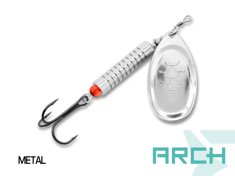 Rotačka Delphin ARCH Metal - klasická rotační třpytka určená pro lov širokého spektra dravých ryb, především na stojatých vodách a pomalu tekoucích úsecích.