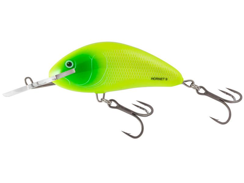 🎯 Salmo Hornet 09 F Neon – plovoucí wobler pro lov velkých dravců. Tento největší model z legendární řady Hornet je stvořený pro lov trofejních dravců – štik, candátů a sumců.
