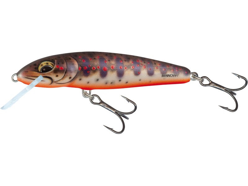 🐟 Salmo Minnow Fresh Water Minnow – klasický jednodílný wobler pro lov dravců 🎯 Wobler Salmo Minnow je plovoucí, jednodílná nástraha navržená pro všechny druhy dravých ryb. Vyniká živou, přirozenou akcí, díky které je atraktivní i pro zkušené a opatrné predátory. 🌊 Skvěle funguje v řekách – můžete ho vést po proudu, proti proudu i napříč tokem. Střídejte rychlost navíjení a přidejte jemné pocukávání špičkou prutu, aby nástraha působila ještě přirozeněji. 💡 Minnow je osvědčená volba pro lov pstruhů, okounů, tloušťů, bolenů, štik i candátů.