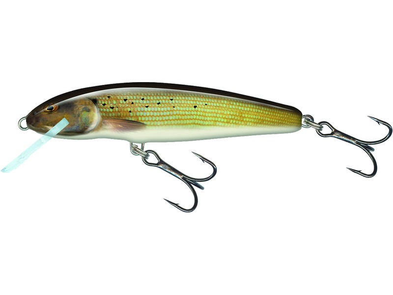 🐟 Salmo Minnow Grayling – klasický jednodílný wobler pro lov dravců 🎯 Wobler Salmo Minnow je plovoucí, jednodílná nástraha navržená pro všechny druhy dravých ryb. Vyniká živou, přirozenou akcí, díky které je atraktivní i pro zkušené a opatrné predátory. 🌊 Skvěle funguje v řekách – můžete ho vést po proudu, proti proudu i napříč tokem. Střídejte rychlost navíjení a přidejte jemné pocukávání špičkou prutu, aby nástraha působila ještě přirozeněji. 💡 Minnow je osvědčená volba pro lov pstruhů, okounů, tloušťů, bolenů, štik i candátů.