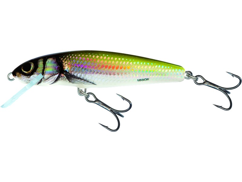 🐟 Salmo Minnow – klasický jednodílný wobler pro lov dravců  🎯 Wobler Salmo Minnow je plovoucí, jednodílná nástraha navržená pro všechny druhy dravých ryb. Vyniká živou, přirozenou akcí, díky které je atraktivní i pro zkušené a opatrné predátory. 🌊 Skvěle funguje v řekách – můžete ho vést po proudu, proti proudu i napříč tokem. Střídejte rychlost navíjení a přidejte jemné pocukávání špičkou prutu, aby nástraha působila ještě přirozeněji. 💡 Minnow je osvědčená volba pro lov pstruhů, okounů, tloušťů, bolenů, štik i candátů.