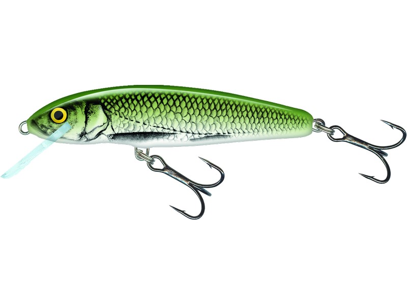 🐟 Salmo Minnow Olive Bleak – klasický jednodílný wobler pro lov dravců 🎯 Wobler Salmo Minnow je plovoucí, jednodílná nástraha navržená pro všechny druhy dravých ryb. Vyniká živou, přirozenou akcí, díky které je atraktivní i pro zkušené a opatrné predátory. 🌊 Skvěle funguje v řekách – můžete ho vést po proudu, proti proudu i napříč tokem. Střídejte rychlost navíjení a přidejte jemné pocukávání špičkou prutu, aby nástraha působila ještě přirozeněji. 💡 Minnow je osvědčená volba pro lov pstruhů, okounů, tloušťů, bolenů, štik i candátů.