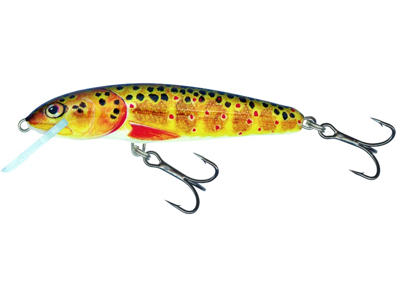 🐟 Salmo Minnow Trout – klasický jednodílný wobler pro lov dravců 🎯 Wobler Salmo Minnow je plovoucí, jednodílná nástraha navržená pro všechny druhy dravých ryb. Vyniká živou, přirozenou akcí, díky které je atraktivní i pro zkušené a opatrné predátory. 🌊 Skvěle funguje v řekách – můžete ho vést po proudu, proti proudu i napříč tokem. Střídejte rychlost navíjení a přidejte jemné pocukávání špičkou prutu, aby nástraha působila ještě přirozeněji. 💡 Minnow je osvědčená volba pro lov pstruhů, okounů, tloušťů, bolenů, štik i candátů.