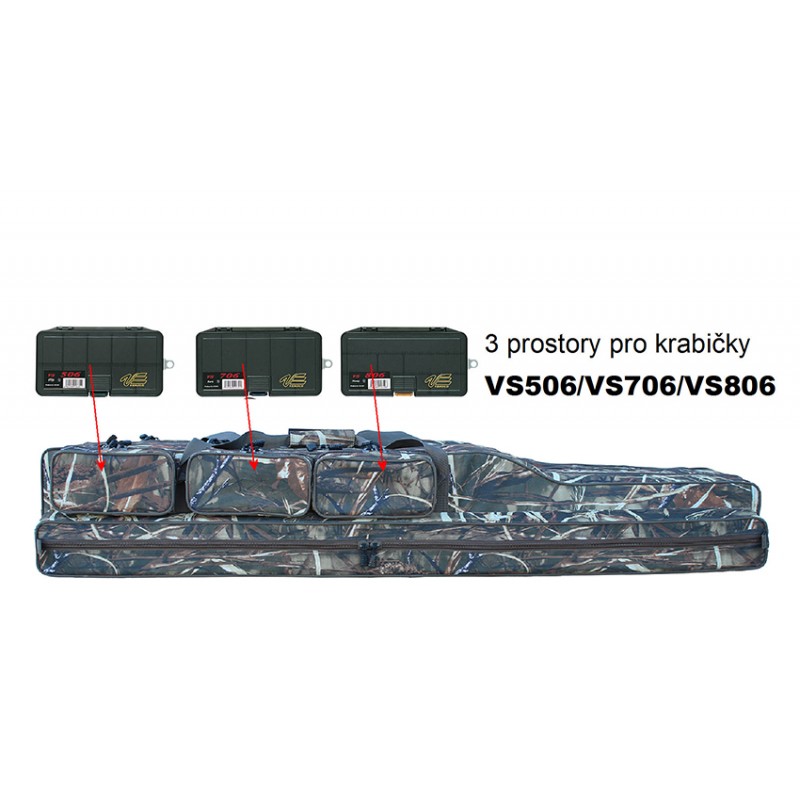SURETTI Obal na pruty tříkomorový Camo