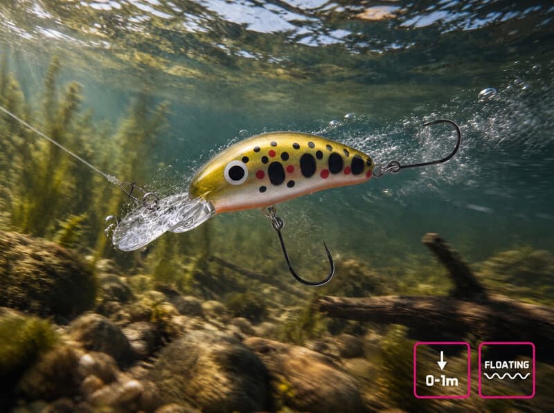 Delphin WOBBY TROUT-SH plovoucí wobler