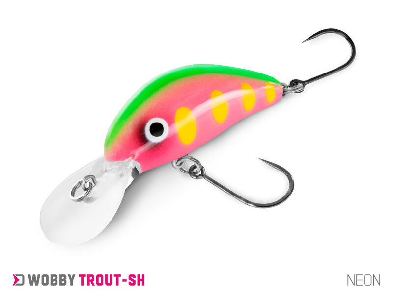 Delphin WOBBY TROUT-SH Neon – wobler do proudu