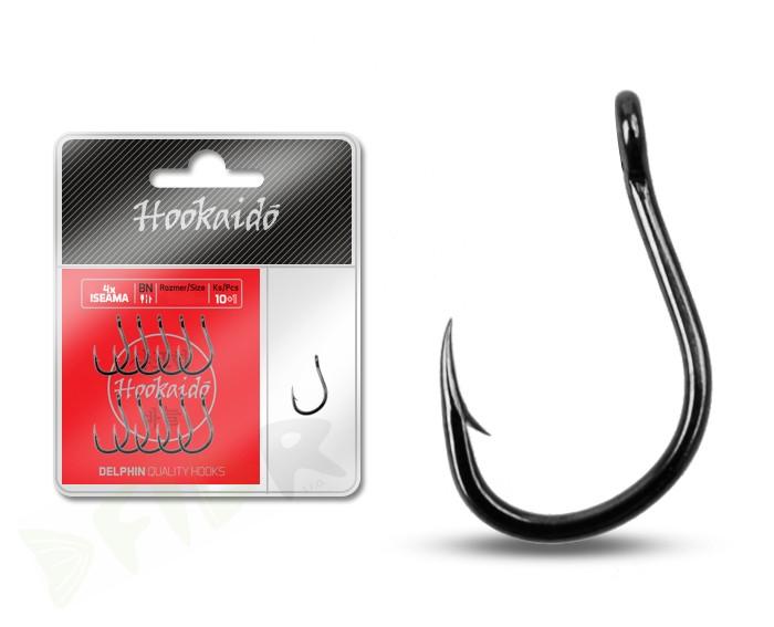 Háček s očkem DELPHIN Hookaido 4x Iseama ring - vel. 8 / 10+1ks