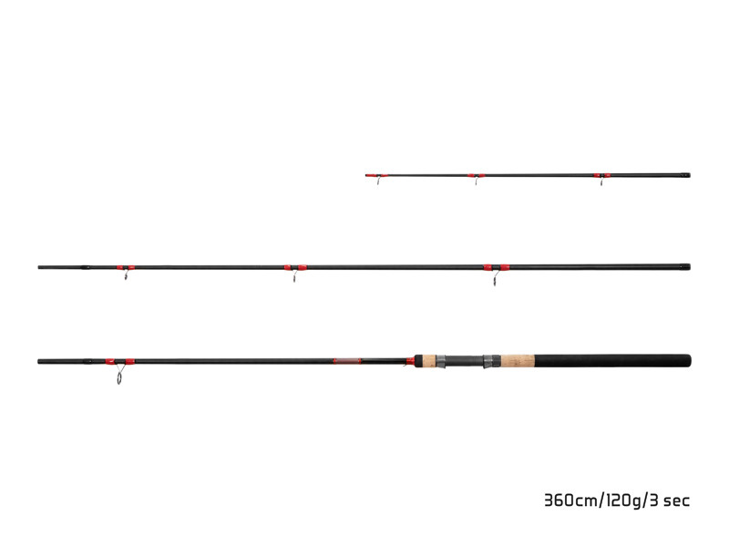 Prut Delphin Leeder Feeder+ 2špičky_360cm_120g_3díly