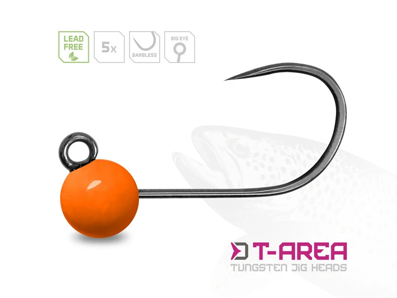 Delphin Wolframový jig T-AREA BL Fluo oranžový 4,6 mm / 0,9 g / #6 – 5 ks