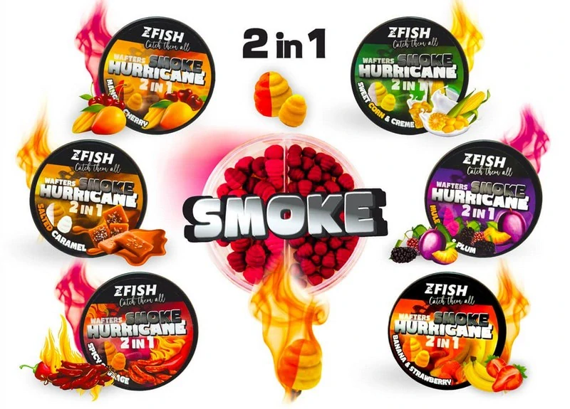 Zfish Smoke Hurricane Wafters 2in1 Sweet Corn - Creme 30 g 8 - 10 mm