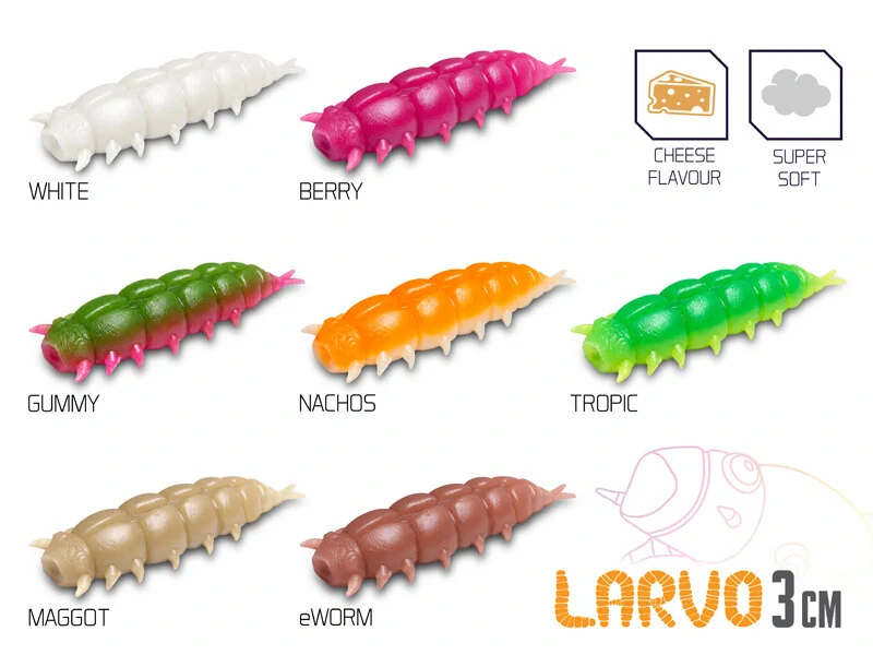 Delphin Umělá nástraha Larvo Cheese Maggot 3 cm 0,5 g - 15 ks