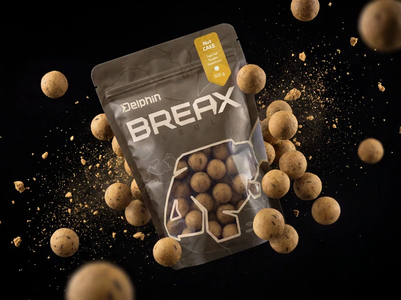 Delphin Boilies Breax NutCake - Tygří ořech-Scopex-Sladká kukuřice 300 g 24 mm