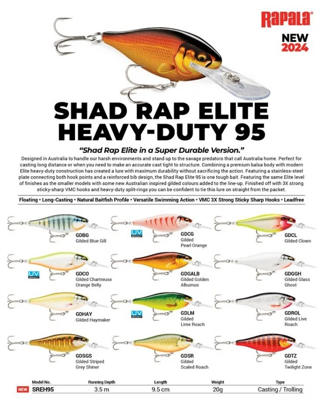 Wobler Rapala Shad Rap Elite 95_GDTZ