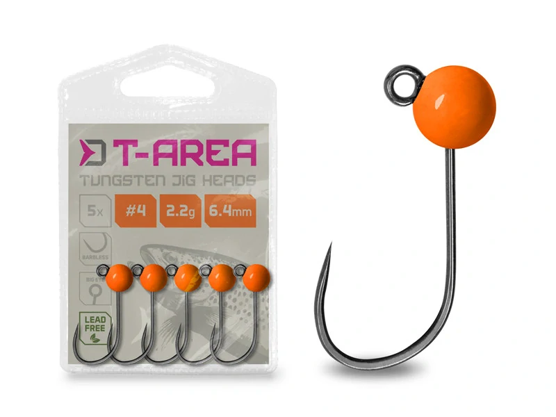 Delphin Wolframový jig T-AREA BL Fluo oranžový 4,6 mm / 0,9 g / #6 – 5 ks