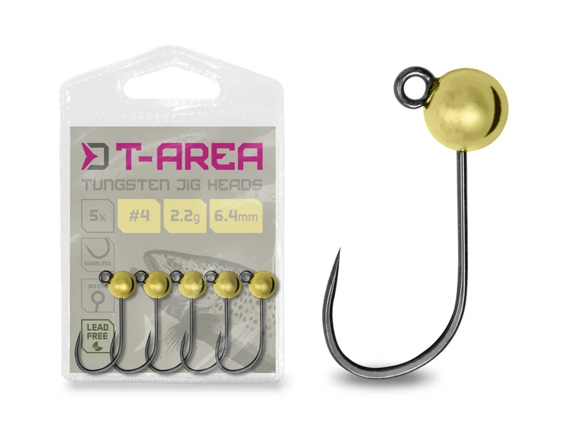 Delphin Wolframový jig T-AREA BL Zlatý 4,6 mm / 0,9 g / #6 – 5 ks