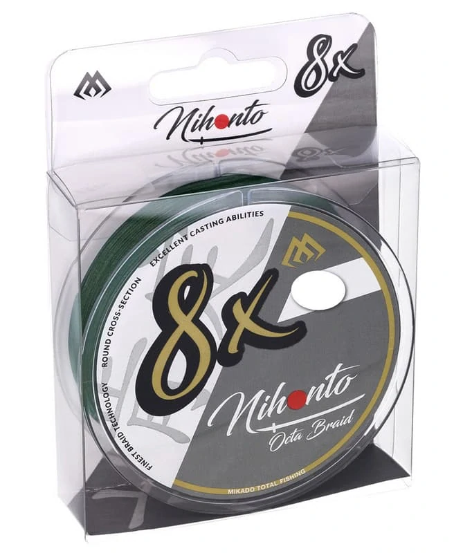 Mikado Pletená šňůra Nihonto Octa Braid zelená 150 m 0,14 mm 10,15 kg