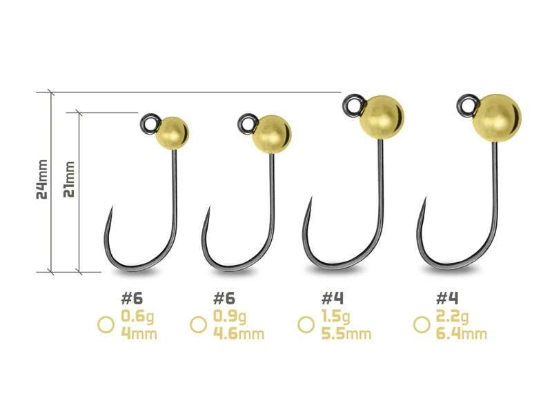 Delphin Wolframový jig T-AREA BL Zlatý 4,6 mm / 0,9 g / #6 – 5 ks