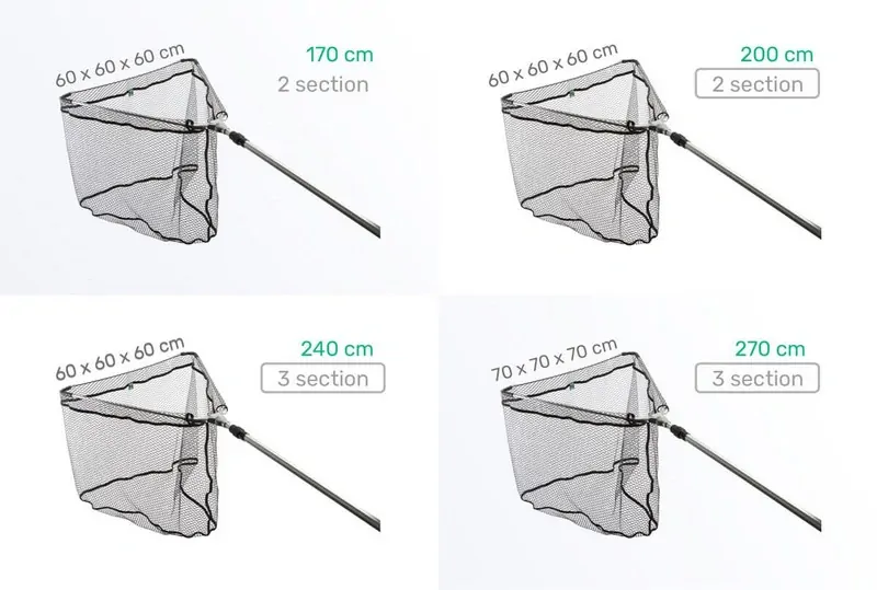 Zfish Podběrák Landing Net ZFX Pogumovaná síť 170cm_60x60x60cm_2díly