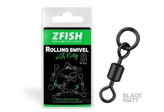Zfish Obratlík Rolling Swivel with Ring Black Matt vel.8_26kg_10ks