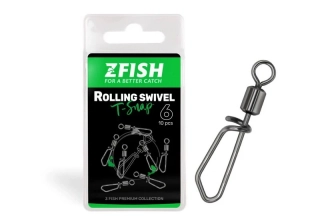 Zfish Obratlík s karabinou Rolling Swivel with T Snap vel.6_43kg_10ks