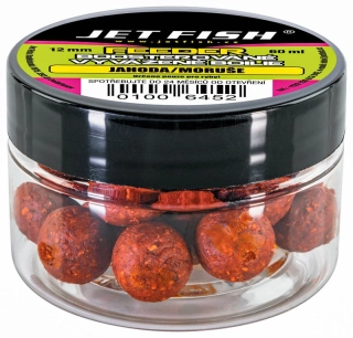 Jet Fish Boosterované vyvážené boilie Feeder Jahoda/Moruše_60ml_12mm