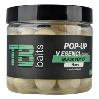 TB Baits Plovoucí Boilie Pop-Up White Black Pepper + NHDC 65 g 16 mm