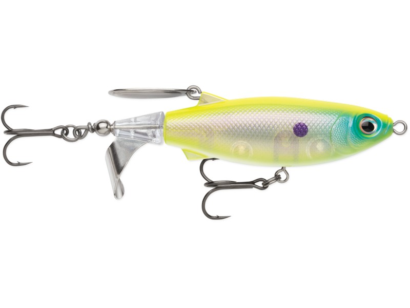 Rapala ClapTail 110 OKBN - hladinový wobler s výrazným zvukem a kontrastní barvou